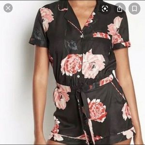 Never Worn Floral VS Romper Sleep Set